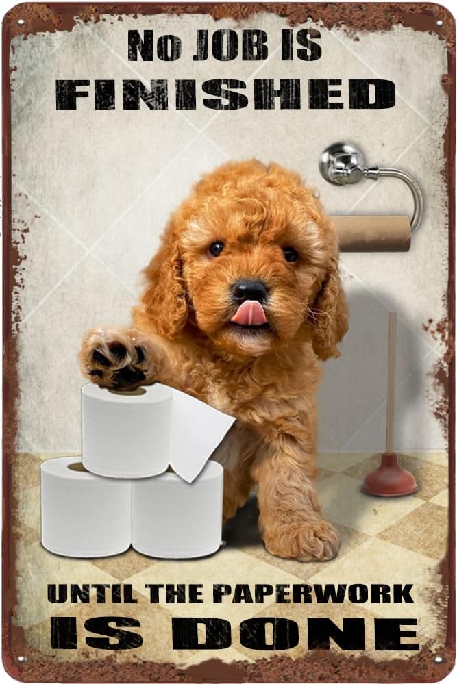 Goldendoodle Dog Bathroom Tin  - Farming Jobs ulasan dan harga