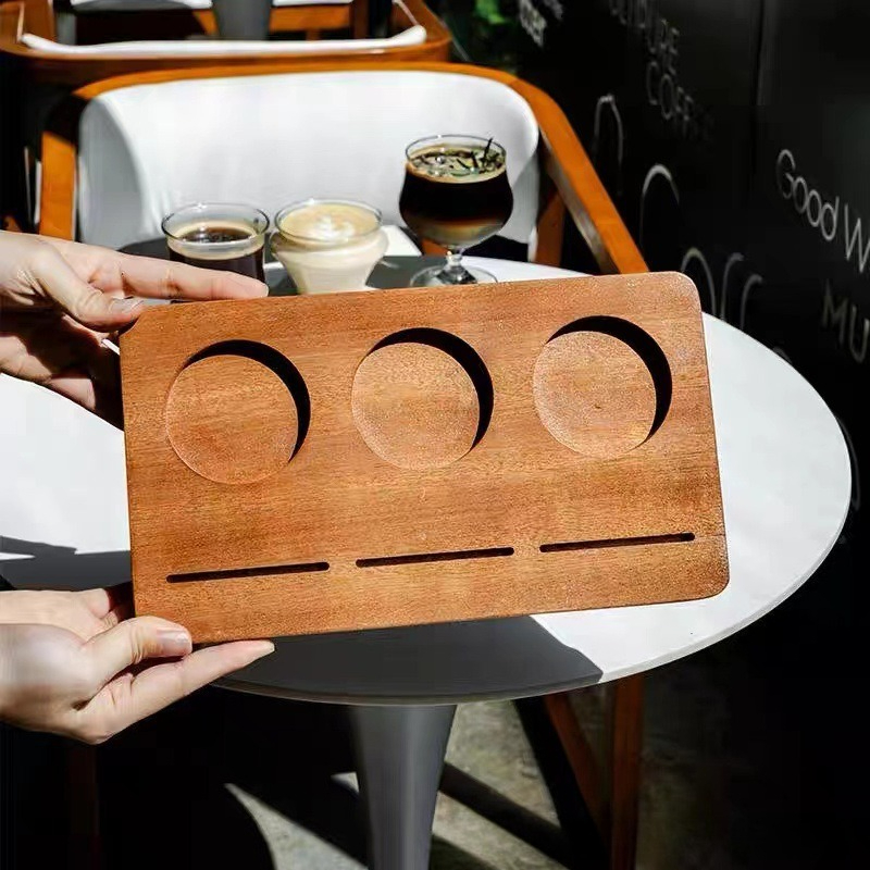 Wooden Coffee Cup Tray, Farm H - Farming Japan ulasan dan harga