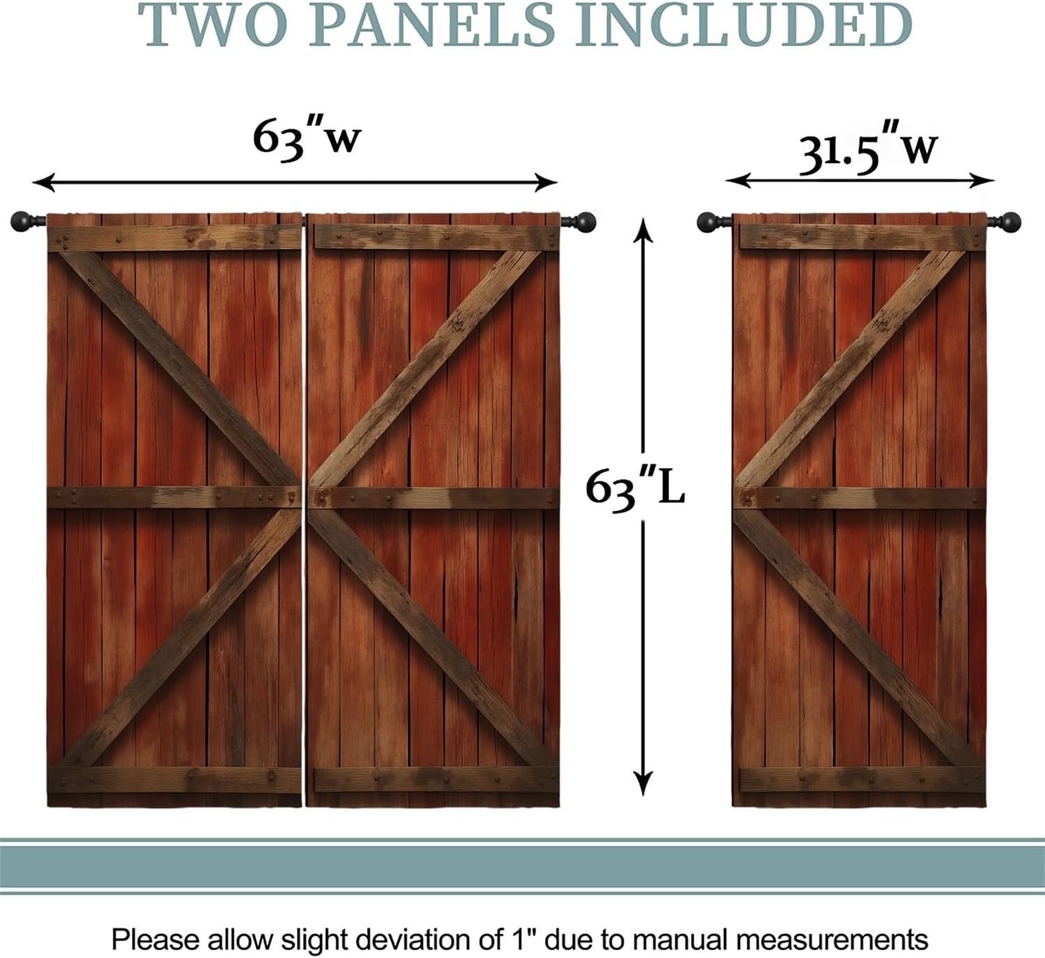Barn Wood Door Blackout Curtai - Farming Japan ulasan dan harga